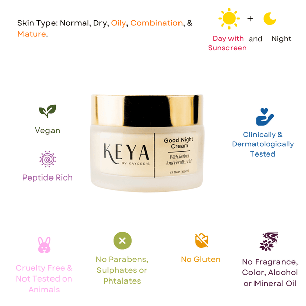 Increase moisture levels while encouraging exfoliation with this Retinol , Peptide, Amino Acid, Ferulic Acid crème that facilitates advanced skin renewal