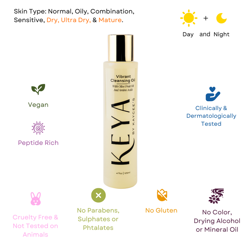Vibrant Cleansing Oil with Olive Fruit Oil and Amino Acids